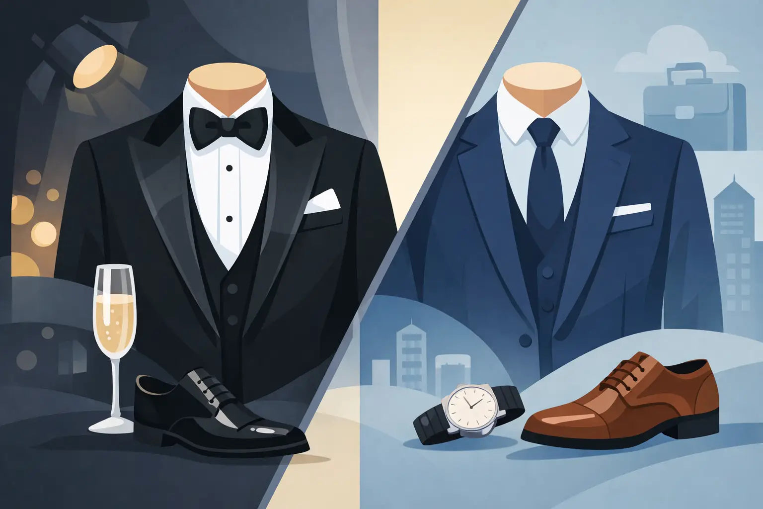 Différence entre smoking et costume