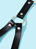 Punk Black PU Leather Body Belly Harness Waist Chain Rave Adjustable Nightclub Body Jewelry