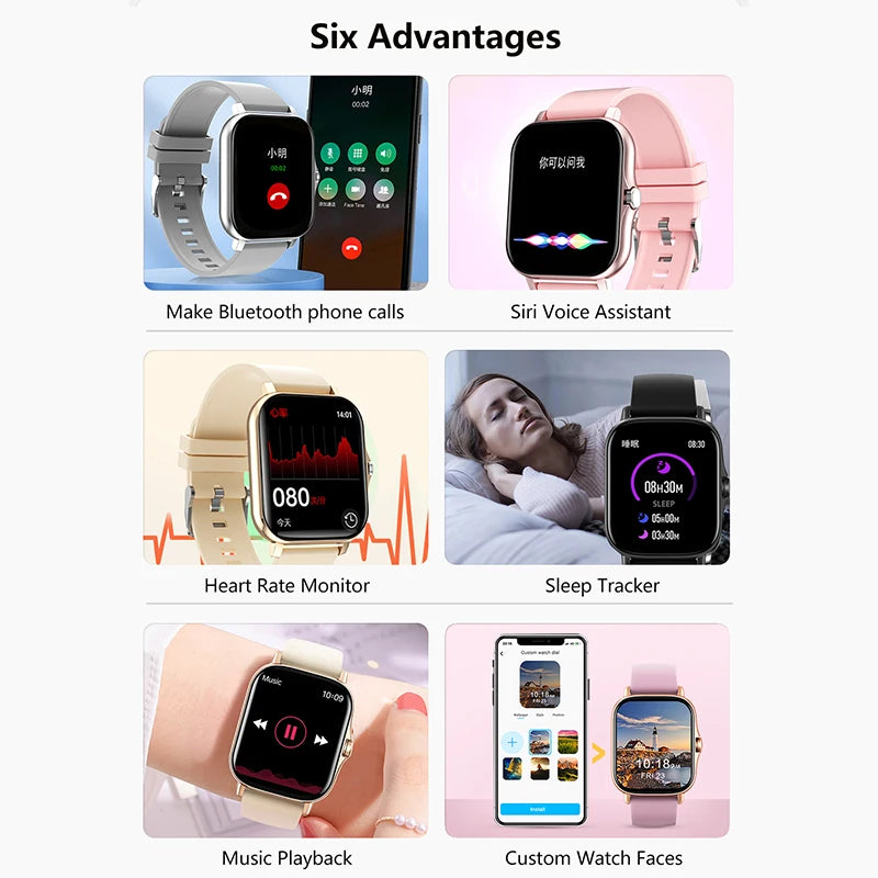 1.83 ''Sport montre intelligente Fitness horloge moniteur de santé étanche Smartwatch sans fil appel montres pour hommes femmes IOS Android 2025