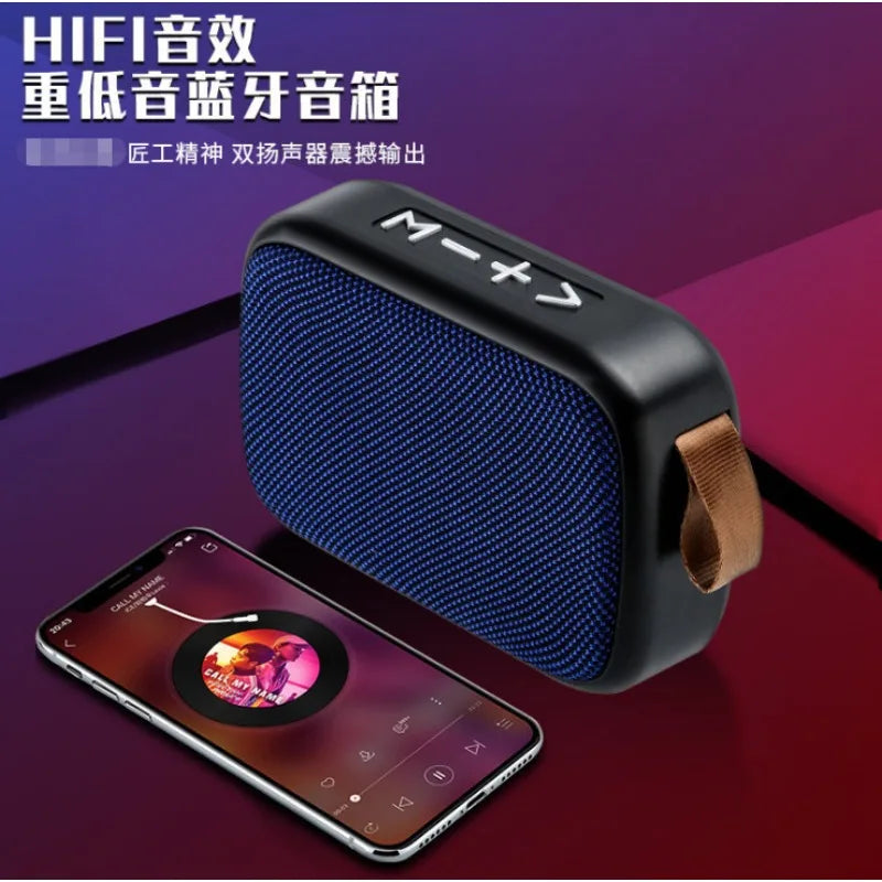 Haut-parleur sans fil Bluetooth G2 en tissu, lecteur de carte USB, mini-haut-parleur portable pour sports de plein air
