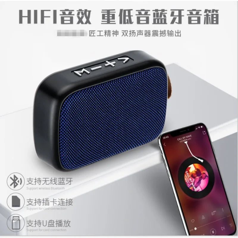 Haut-parleur sans fil Bluetooth G2 en tissu, lecteur de carte USB, mini-haut-parleur portable pour sports de plein air