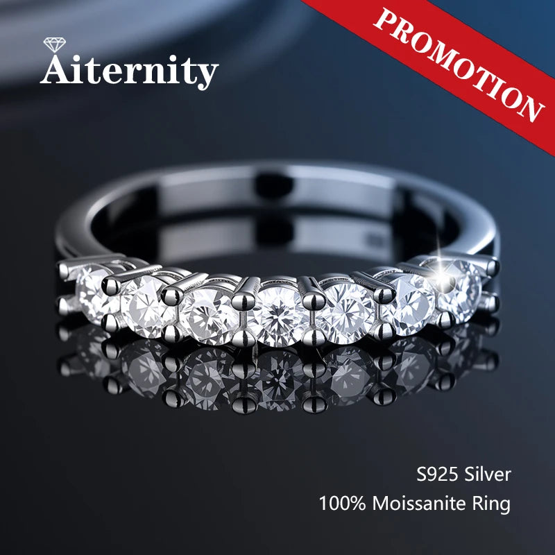 Stylo Polaroid en argent regardé 100% avec diamant Pass pour femme, bague Moissanite, bague de mariage assortie, bague à queue unique, 925