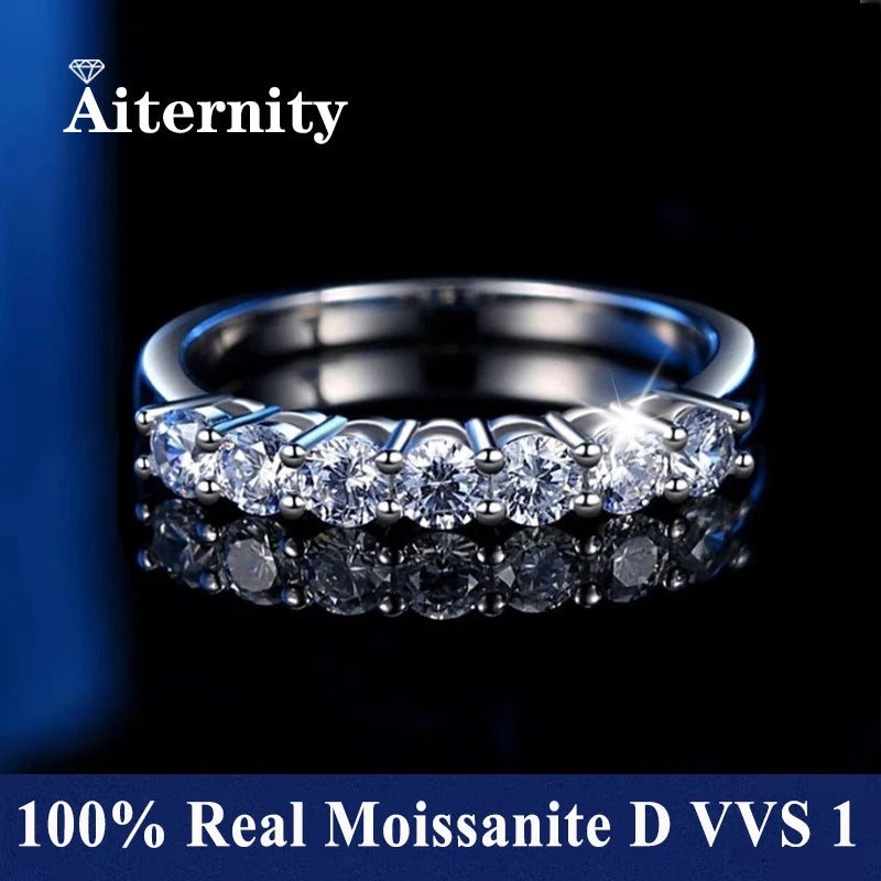 Stylo Polaroid en argent regardé 100% avec diamant Pass pour femme, bague Moissanite, bague de mariage assortie, bague à queue unique, 925