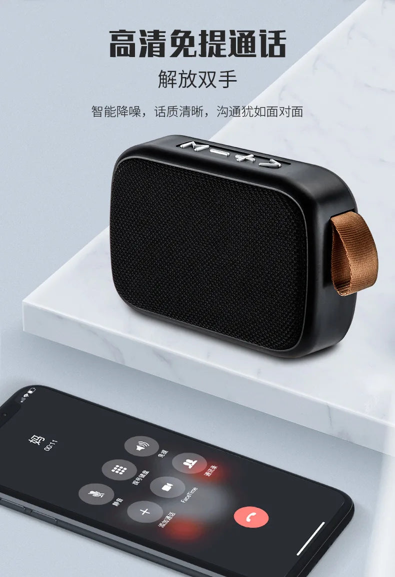 Haut-parleur sans fil Bluetooth G2 en tissu, lecteur de carte USB, mini-haut-parleur portable pour sports de plein air