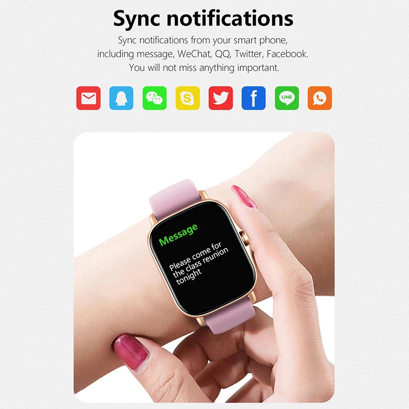 1.83 ''Sport montre intelligente Fitness horloge moniteur de santé étanche Smartwatch sans fil appel montres pour hommes femmes IOS Android 2025