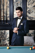 "Fitzgerald" Navy Tuxedo Jacket Peak (Separates)